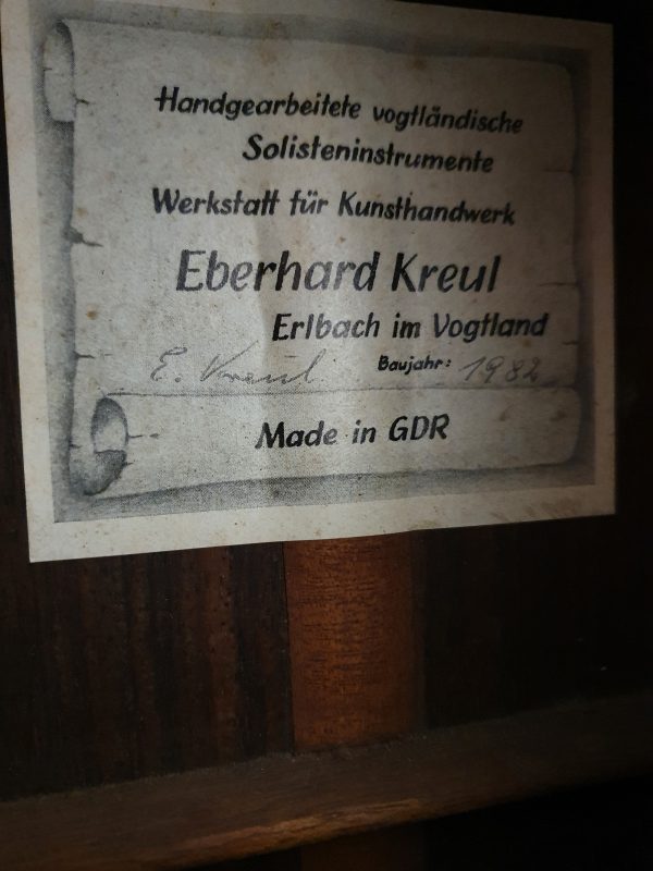 Erberhard Kreul Fleta Style Guitar Label