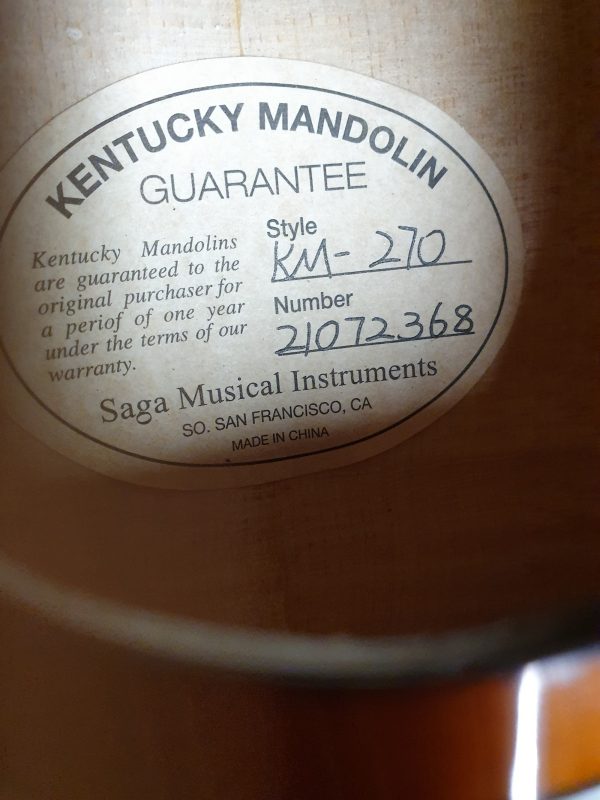 Kentucky Km 270 Mandolin Label