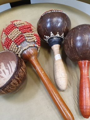 maracas authentic coconut shells and beads