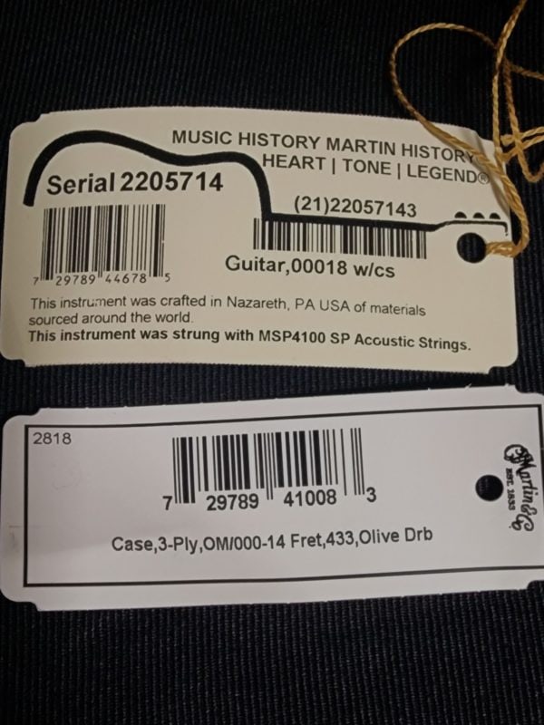 martin om 000 18 guitar labels