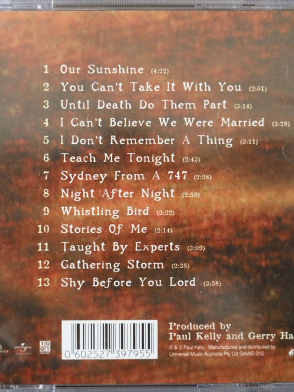 smoke cd paul kelly uncle bill back cover