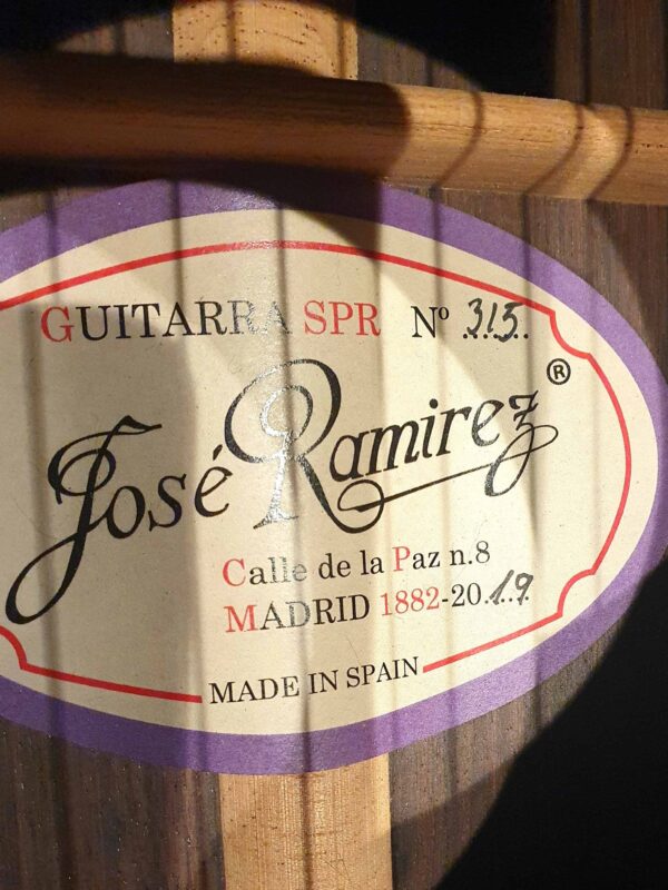 ramirez spr classical guitar label