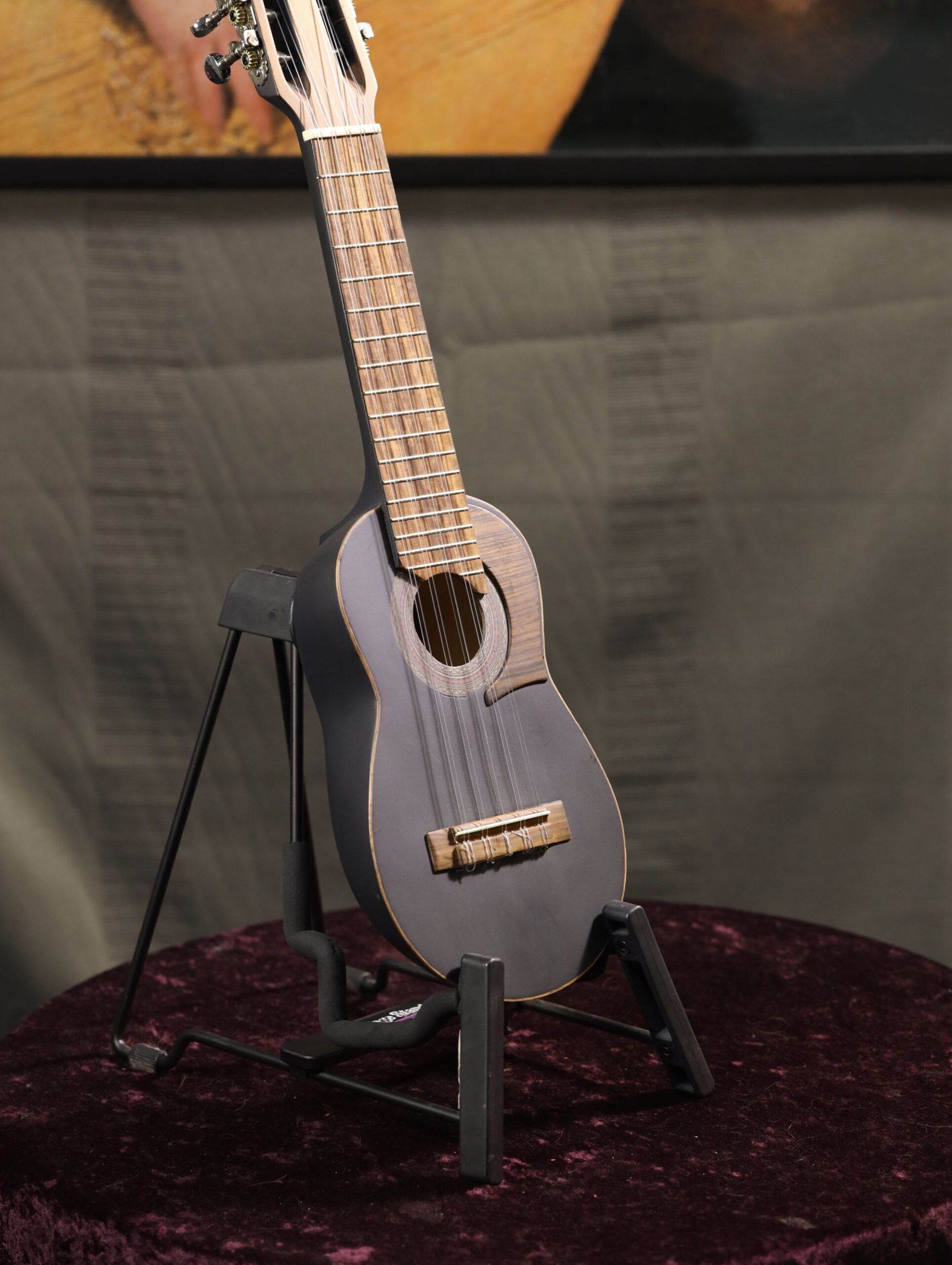 charango in black satin from bolivia