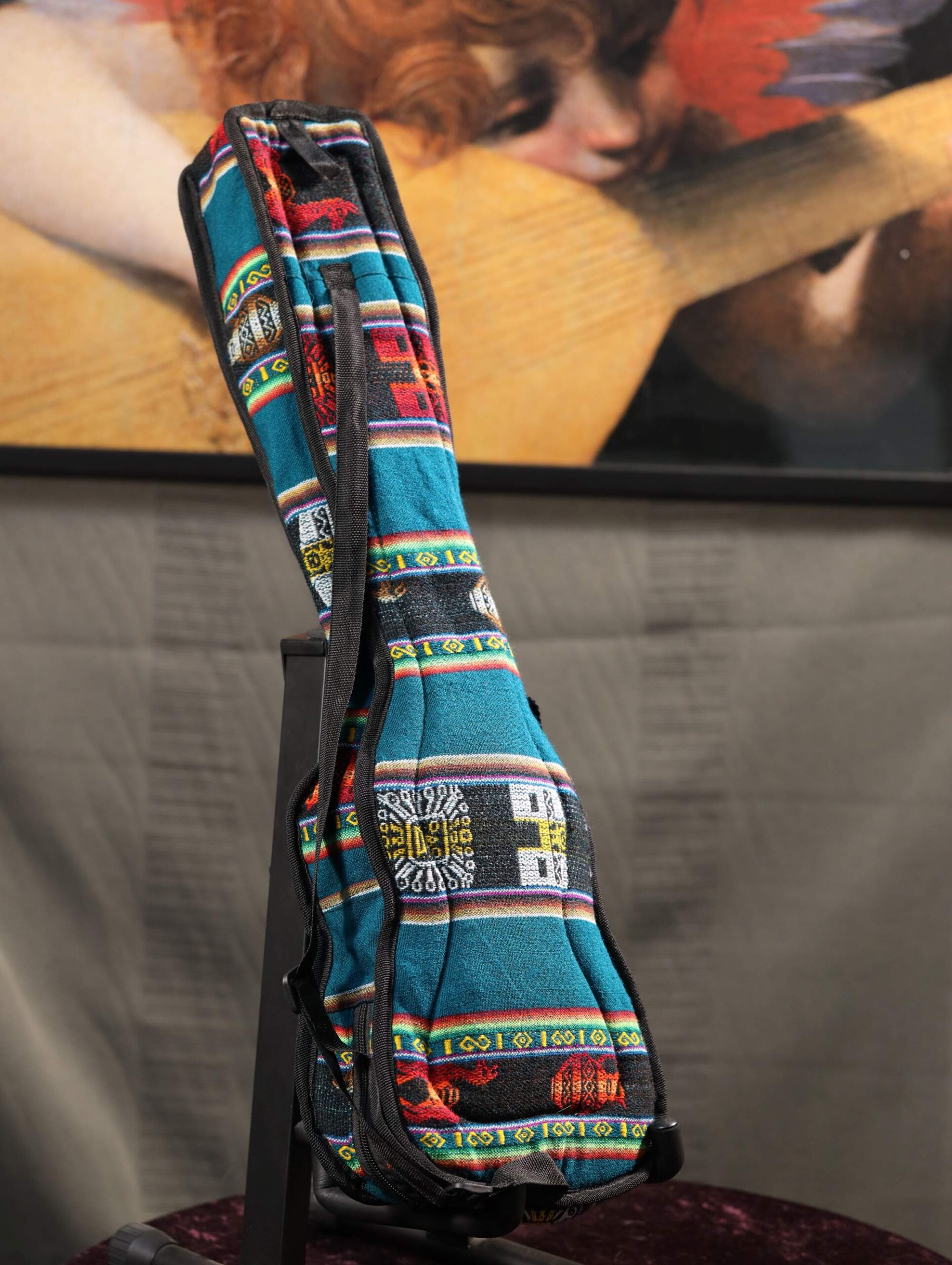 charango in black satin from bolivia gigbag