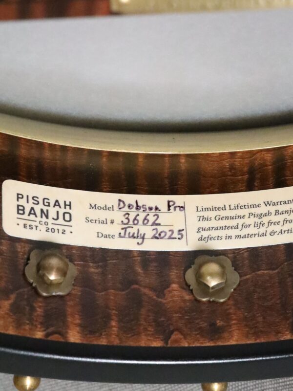 pisgah dobson pro banjo label